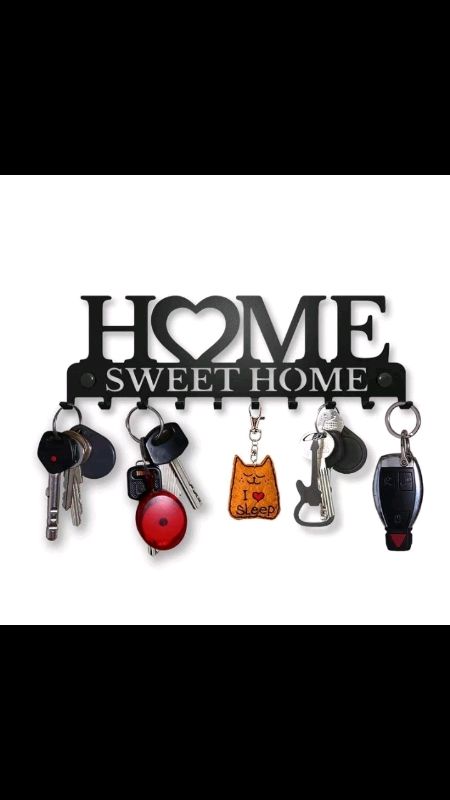 Key Hook Free Punch Storage Rack Creative Love Home Storage Coat Hat Hanger Wall Hanging Metal Hook #keyholder #XtraChallenge #fyp