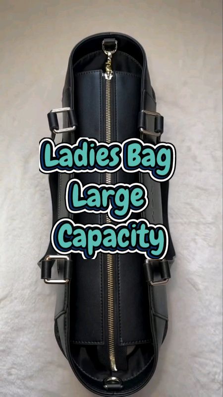 Ladies Bag Large Capacity Multi Compartment Waterproof Business Work Bag Black