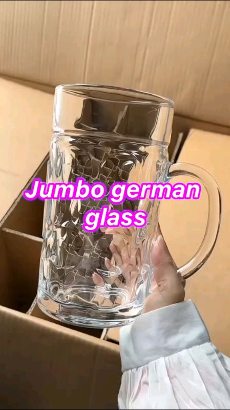 Kitchen Plus Beer Stein Mug Jumbo German glass beer Mugs with handle #jumbomug #beerglass #beermugs #foryou #fyp #viral
