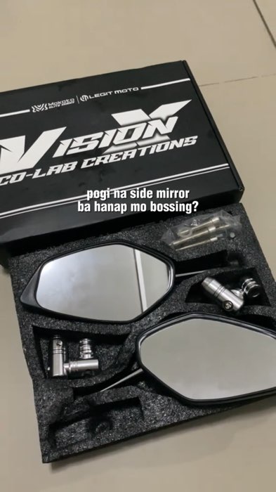 POGI NA CHROME SIDE MIRROR TAPOS FOLDABLE PA MAG VISION X KA NA BOSSING WALANG GRADO TO #visionX #legitmoto #mokotoelite #sidemirror #honda #yamaha