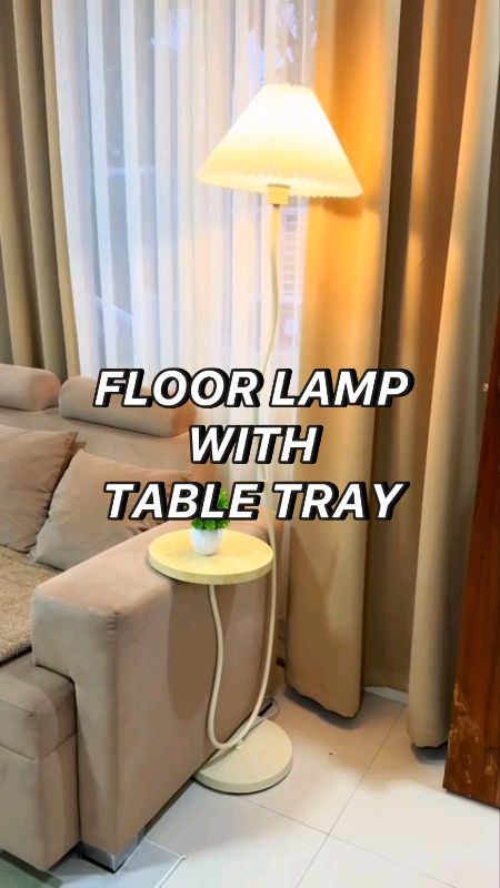 Floor lamp with table tray ✨ #floorlamp