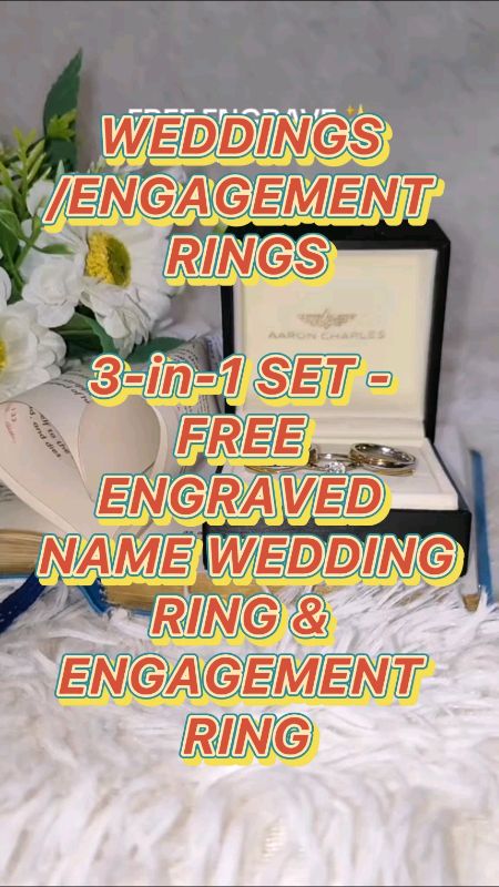 3-in-1 SET - #FREEENGRAVED NAME #WEDDINGRING & #ENGAGEMENTRING #rings #HugotSaShopee #ShopeePHPaydaySale #masmurasashopee #shopeeaffiliate #fyp #fy