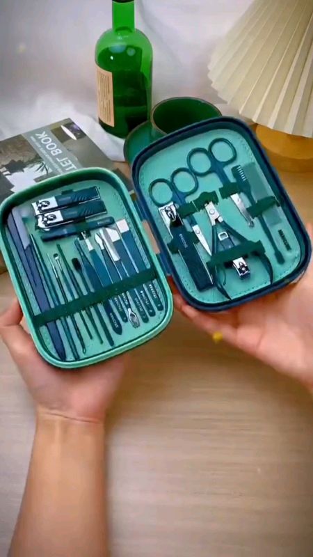 #stitch with reinajoy_baldo.. 19pcs set Manicure Set Nail Clippers set premium carbon steel for personal manicure#FreeCoinsinShoppeVideo