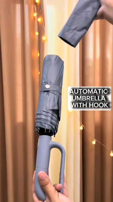 AUTOMATIC UMBRELLA WITH HOOK #FreeCoinsInShopeeVideo #shopeefinds #MasMuraSaShopee #umbrella #foryou #choice03 #fyp #mommyfinds #trend #payday