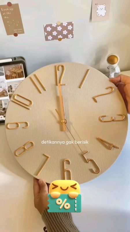 TOP HOME PH 8inches Elegant Minimalist Analog  Silent Wall Clock Embossed Office Kitchen Living Room