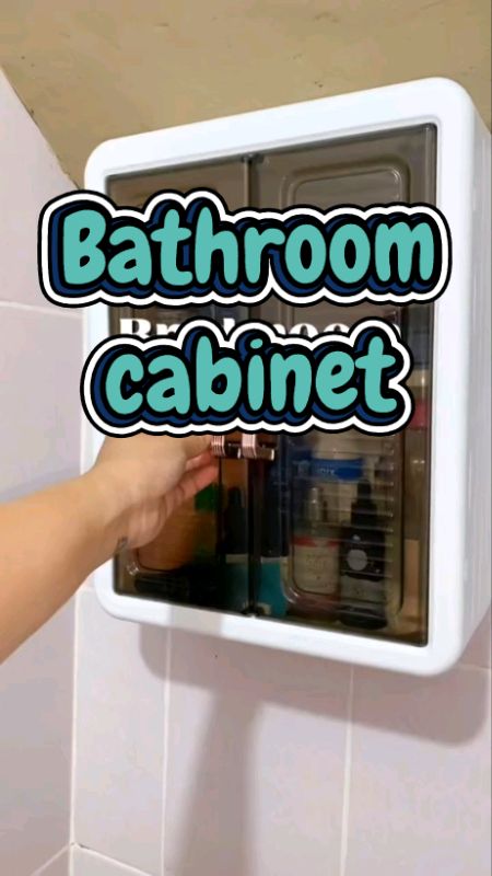 Wall mounted Bathroom cabinet hanging  plastic storage #bathroom #cabinet #wallmounted #hanging #plastic  #shopee