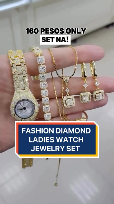 FASHION DIAMOND LADIES WATCH JEWELRY SET  #jewelry #set #watch #diamond #FreeCoinsInShopeeVideo #choiceglobal #viral #fyp #shopee #foryou #trending