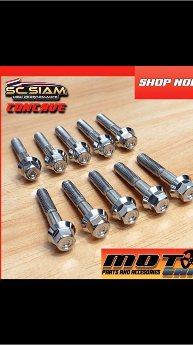 SC SIAM CNC / CONCAVE STAINLESS CRANKCASE SET BOLT 10 PCS YAMAHA AEROX / NMAX V1 / NMAX V2 #FreeCoinsInShopeeVideo #XTRAChallenge #scciam #cncbolts