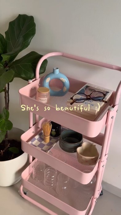 Pink goes with green 💚🩷 #MasMuraSaShopee #FreeCoinsInShopeeVideo #cart #foryou #viral #trending #fyp #homefinds #matcha #bedroom #organizer #trolley