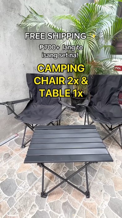 CAMPING CHAIR & TABLE SET 700+ PESOS NALANG PERFECT PANG OUTDOOR PICNIC #campingchair #campingtable #picnic #outdoor #fyp #FreeCoinsInShopeeVideo
