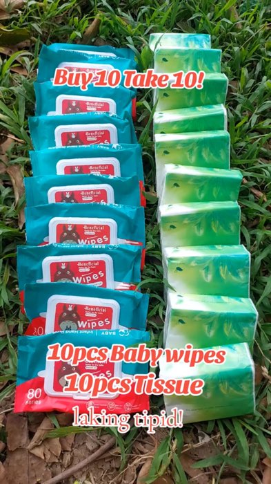 buy 10 take 10 combo. 10pcs Tissue 10 pcs Babywipes laning tipid #sulit #tissue #wipes #highlight #trending #FreeCoinsInShopeeVideo