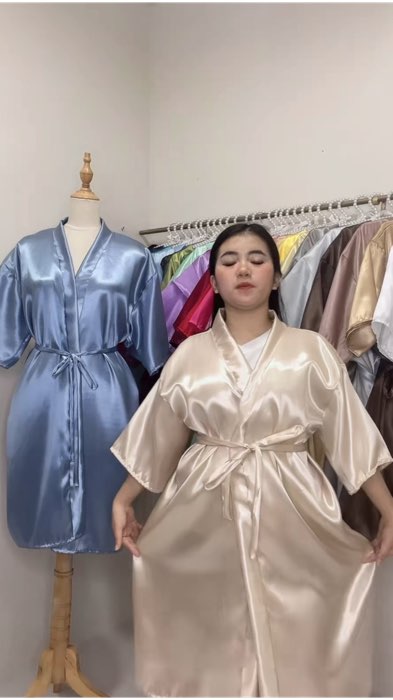 Silk Satin Robe Freesize #robe #bridalrobe #bridesmaid