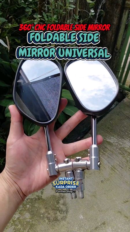 HOTSPEED Side Mirror For Motorcvcle 360 Rotation Universal CNC Folding Mechanism Stem All Around #motorcycle #sidemirror #foldablesidemirror #sale #fy