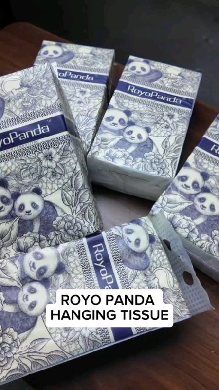 ROYO PANDA HANGING TISSUE #hangingtissue #tissuepaper #silksofttissue #bathroomtissue #facialtissue #toilettissue #kitchentissue #royopandatissue