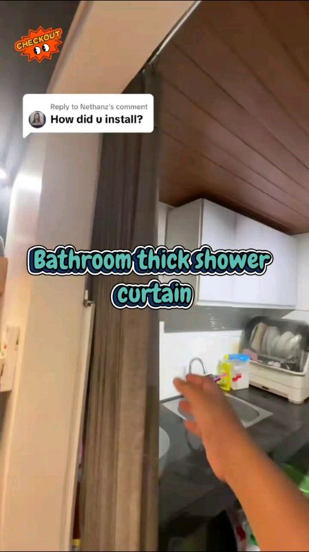 Bathroom thick shower curtain #bathrothickshowercurtain #thickshowercurtain #commshopee #viral #fyp