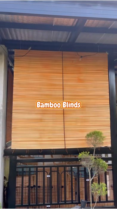 ￼Natural Bamboo Roller Blinds Light-Blocking Bamboo Curtain Bedrooms 60/80/100/120/140/160/180cm COD #murasashopee