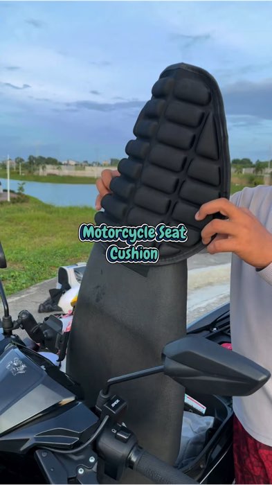 ￼Universal Motorcycle Seat Cushion Motorcycle Anti Slip Breathable Pad Pressure Relief Protector #murasashopee