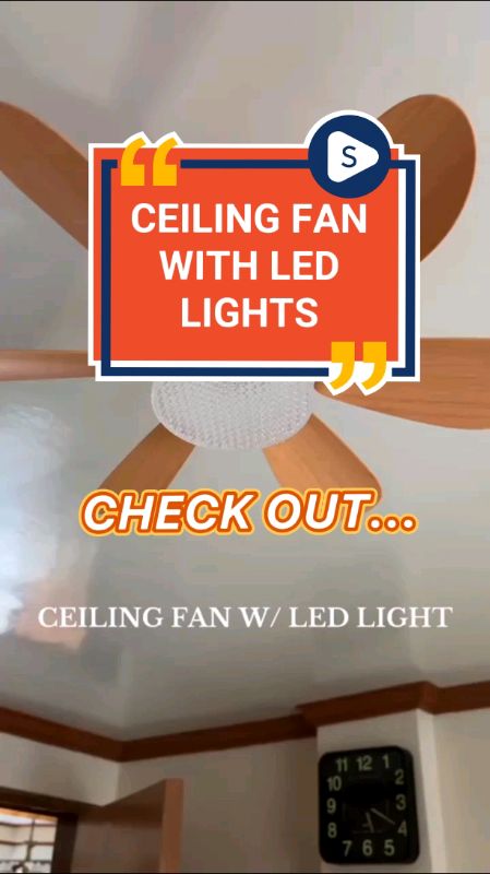 CEILING FAN WITH LED LIGHTS THREE COLORS ADJUSTABLE #supermura #FreeCoinInShopeeVedios #masmurasashopee