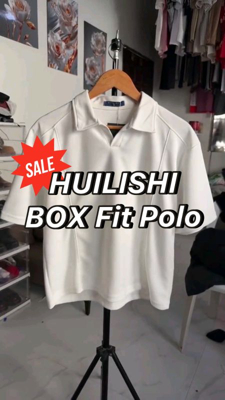 HUILISHI Box Fit Polo Shirt makapal ang tela #boxycrop #huilishi #poloshirt