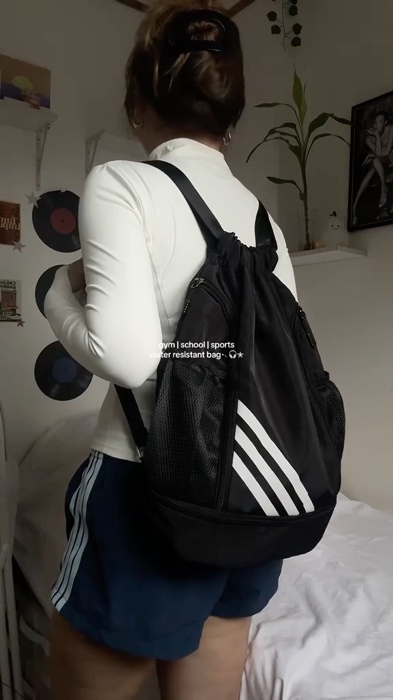 ￼Bella Drawstring Backpack Bag Outdoor Waterproof Sports Bag Unisex Nylon Sling Ultralight Gym Bag #hiking bag #gymbag #sportsbag #drawstringbag #bag