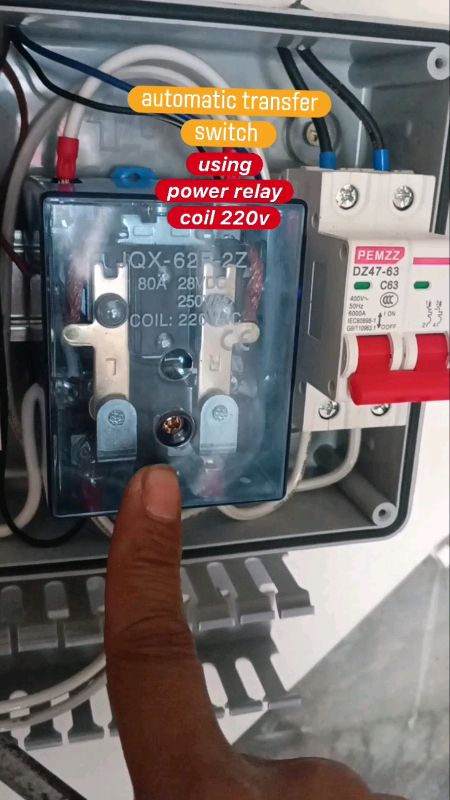 ATS automatic transfer switch using power relay ☺️ #ats #powerrelay #automatictransferswitch
