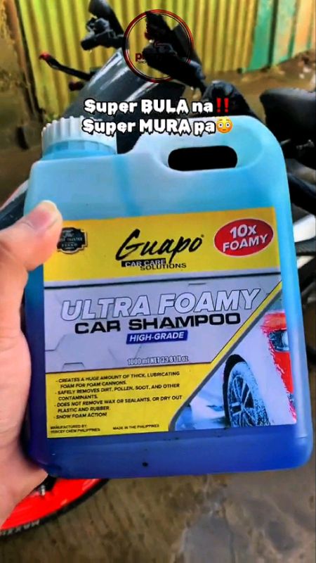 Guapo Car Care Ultra Foamy Car Shampoo High-Grade 10x Foamy 1 Liter #ultrafoamy #carshampoo #carcare #motorshampoo #viral #foamy #trending