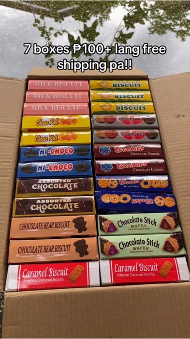Di ka na lugi dito? 149pesos for 7boxes na po?#MasMuraSaShopee #baon #biscuits #chocolates