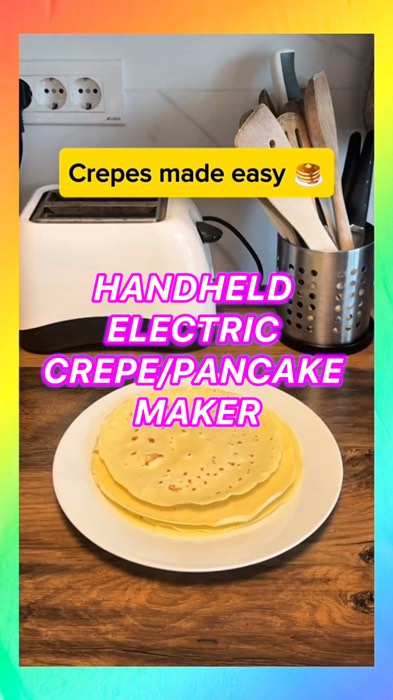 ✨HANDHELD ELECTRIC CREPE/PANCAKE MAKER✨ #crepes #Pancake #kitchengadget #kitchentool #smallappliances #foryou #fyp