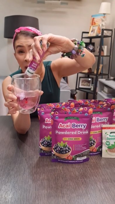 Fitgum Acai Berry Drink With Chia Seeds Glutathione Collagen Beauty Drink Anti-aging, Whitening Skin#fitgum #fitgumacai #acaiberrydrink #acaiberry
