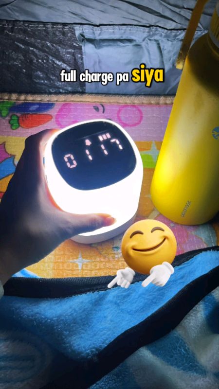 Rechargeable led dimmable night lamp with clock and alarm #freecoinsinshopeevideo #masmurasashopee #sulitfinds #nightlamp #rechargeablelamp #dimlight
