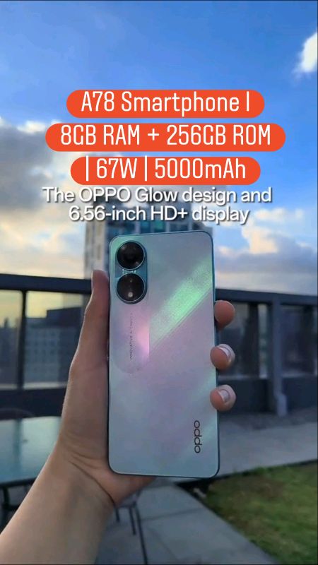 DME A78 Smartphone l 8GB RAM + 256GB ROM | 67W SUPERVOOC | 5000mAh Long Lasting Battery #256gb #a78 #oppo #oppoa78 #oppoa785g #67w #fastcharging