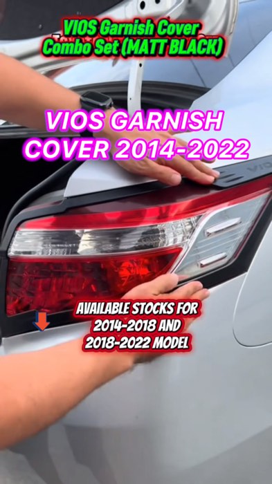 VIOS 2014 - 2017 Garnish Cover Combo Set (MATT BLACK / Chrome Silver)#shopeeaffiliate #vios