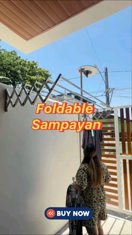 Retractable Stainless Steel Foldable Wall Mounted Clothes Rack Hanger Drying Rack #MasMuraSaShopee #heavyduty #viral #fyp #trending #sampayan #foryou