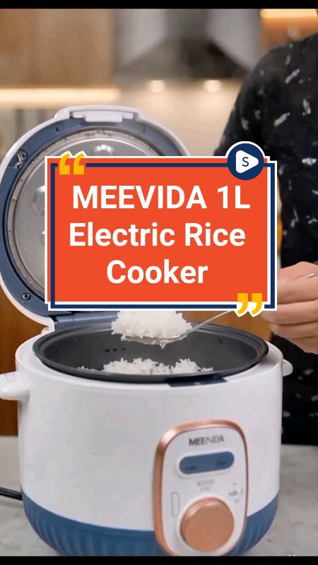 #MEEVIDA 1L Electric #RiceCooker Multi-Functional  Non-Stick Rice Cooker Ceramic Inner With Steamer #Masmurasashopee #Freecoinsinshopeevideo