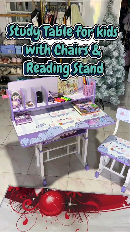 Study Table for kids with Chairs & Reading Stand Age 3-12 - Durable Multi-functional #MasMuraSaShopee #FreeCoinsInShopeeVideo #HugotSaShopee
