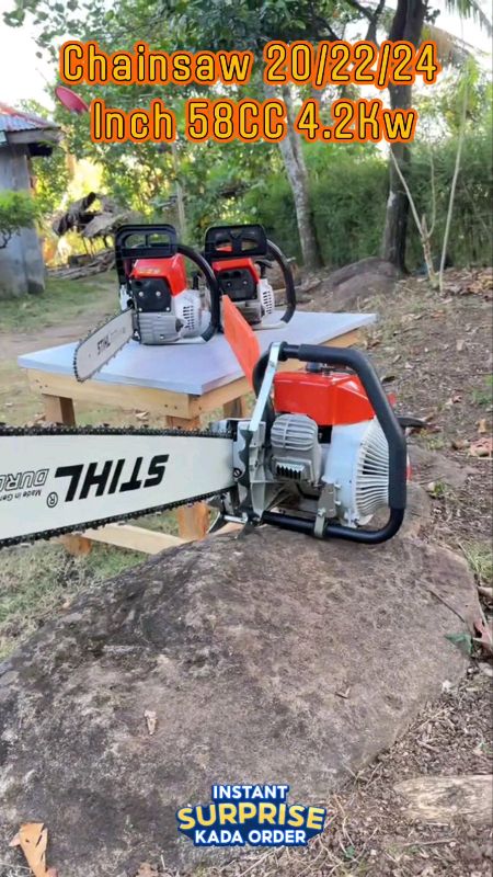 Chainsaw 20/22/24 Inch 58CC 4.2Kw Original Steel Chainsaw Gasoline Mini Chainsaw Electric Metal Tool #MasMuraSaShopee #fyp #new #shopee