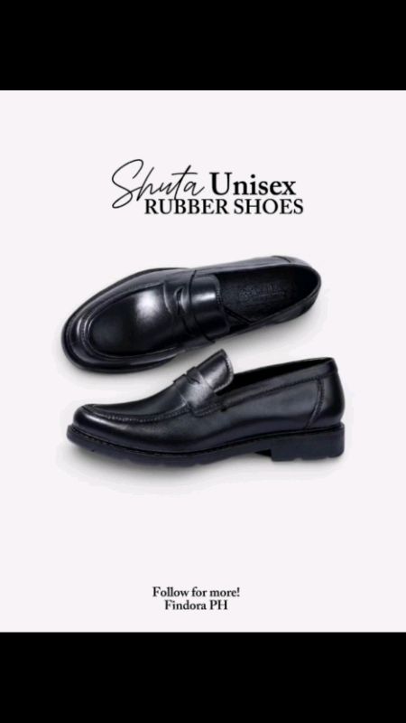 SHUTA Unisex Black Shoes Rubber Shoes Office Work Shoes #trending #fyp #rubber #shoes #men #women #school #work #office