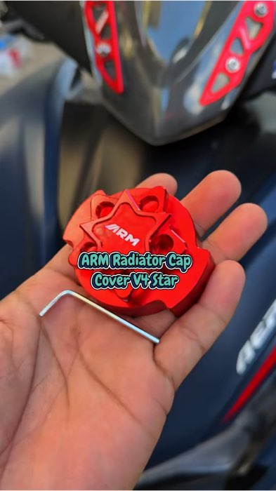 ￼ARM Radiator Cap Cover V4 Star Design Aluminum Full CNC Universal From Indonesia Non Fade Color #paydaysale