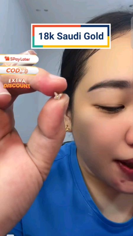 #studearring #gold #18k #18ksaudigold #saudigold #pawnable #freecoinsinshopeevideo #masmurasashopee #shopeePhpaydaysale #hugotsashopee #shopeefinds
