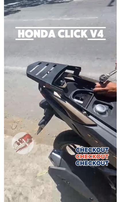 SJ Monorack For Honda Click V4 Stay Grab Bar Plated For Top Box Bracket. #clickv4 #click #monorack #bracket #fyp