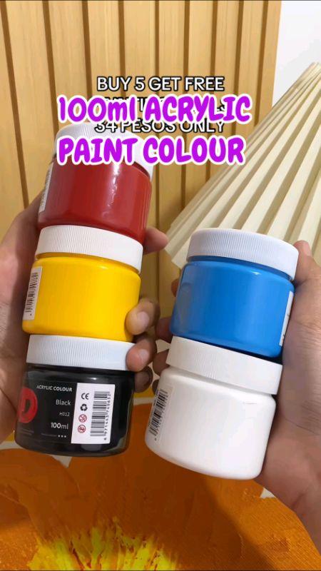 50+Colors 100ml Acrylic Paint Colour 100ml for Art Canvas Painting Professional Art School Supplies #MasMuraSaShopee #ShopeePHPaydaySale #buynow 💯✅