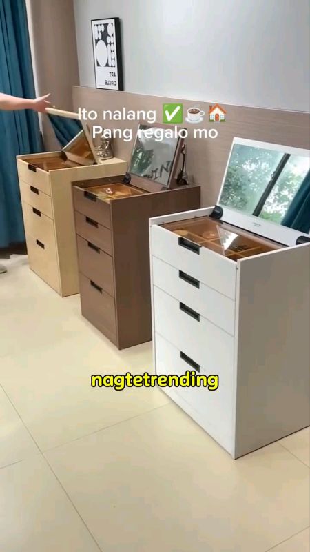 MC&HOME Dressing Table with Light Bedside Drawer Flip-top Storage Cabinet with Mirror with Chair#ShopeePHPayDaySale #MasMuraSaShopee