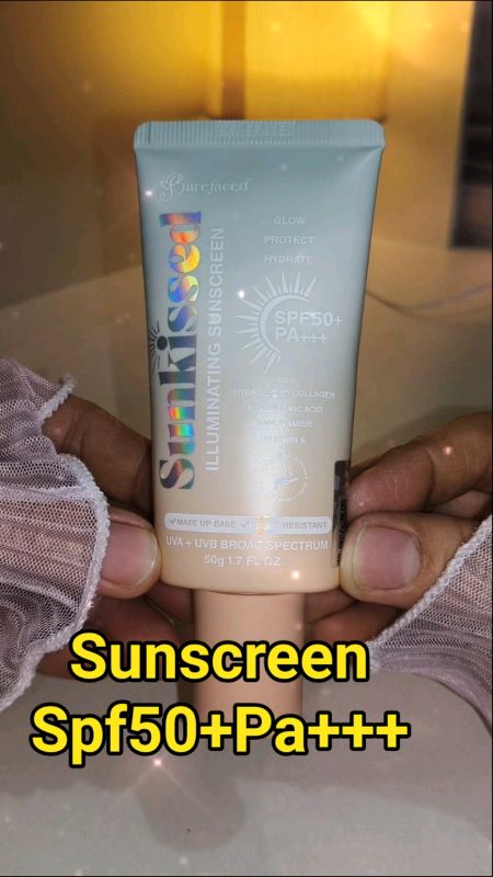 Barefaced Sunkissed Illuminating Sunscreen para may proteksyon tayo sa skin natin. #barefaced #sunscreen #illuminatingsunscreen  #spf50+ #glowingskin