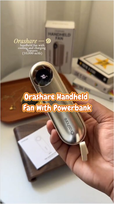 ￼Orashare HFP11 10000mAh Handheld Fan With Powerbank 5 High Speed Strong Wind Portable Fan With Cable #trending #paydaysale