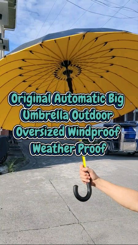 Original Automatic Big Umbrella Outdoor Oversized Windproof Weather Proof #umbrella #payong #bigumbrella  #heavydutyumbrella  #windproofumbrella