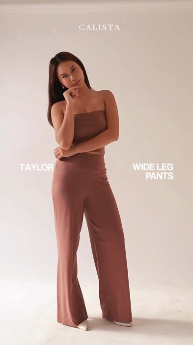 OOTD Ready with our Taylor Wide Leg Pants plus free tube top on us! 🤎 #CalistaApparel #CalistaCORE #coords #summerstyle #womensfashion