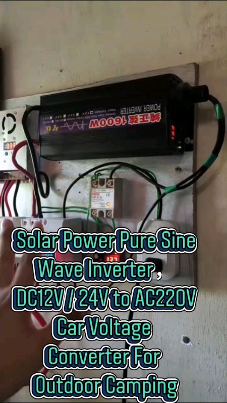 Solar Power Pure Sine Wave Inverter，DC12V / 24V to AC220V Car Voltage Converter For Outdoor#converter #puresinewave #inverter #FreeCoinsInShopeeVideo