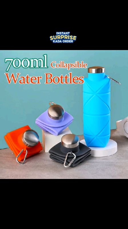 700ml Silicone Water Bottle Foldable Leakproof BPA Free for Outdoor Travel Gym Fitness Hiking Campin #foldabletumbler #foldablebottle