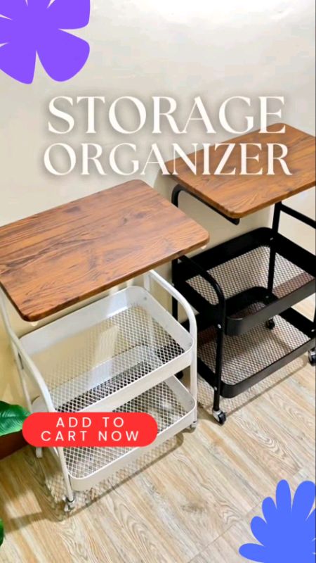 Multifunctional Trolley Cart Organizer ❤️😍😍 #homeorganizer #trolleycart #storagerack