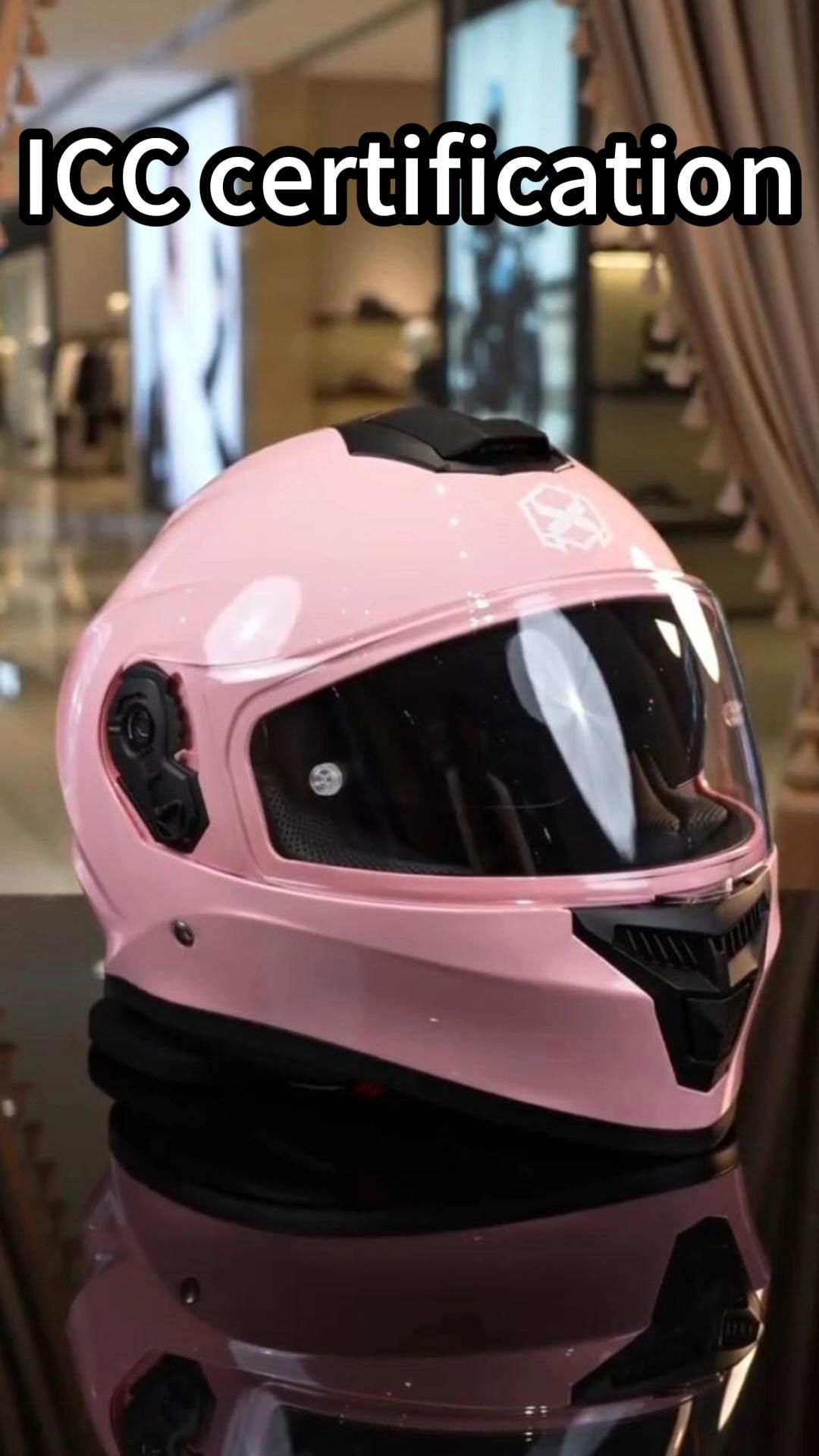 Pink full face helmet na super ganda at matibay! Double transparent visor anti-glare sa araw, proteksyon sa ulo mo lagi#motorhelmet #rideressentials